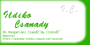 ildiko csanady business card